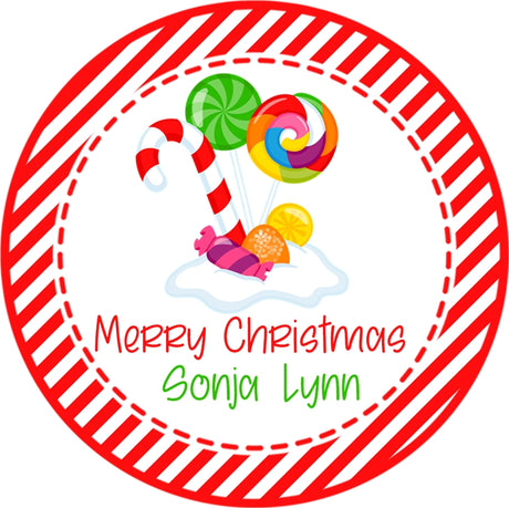 Classic candy Christmas stickers with festive holiday sweets