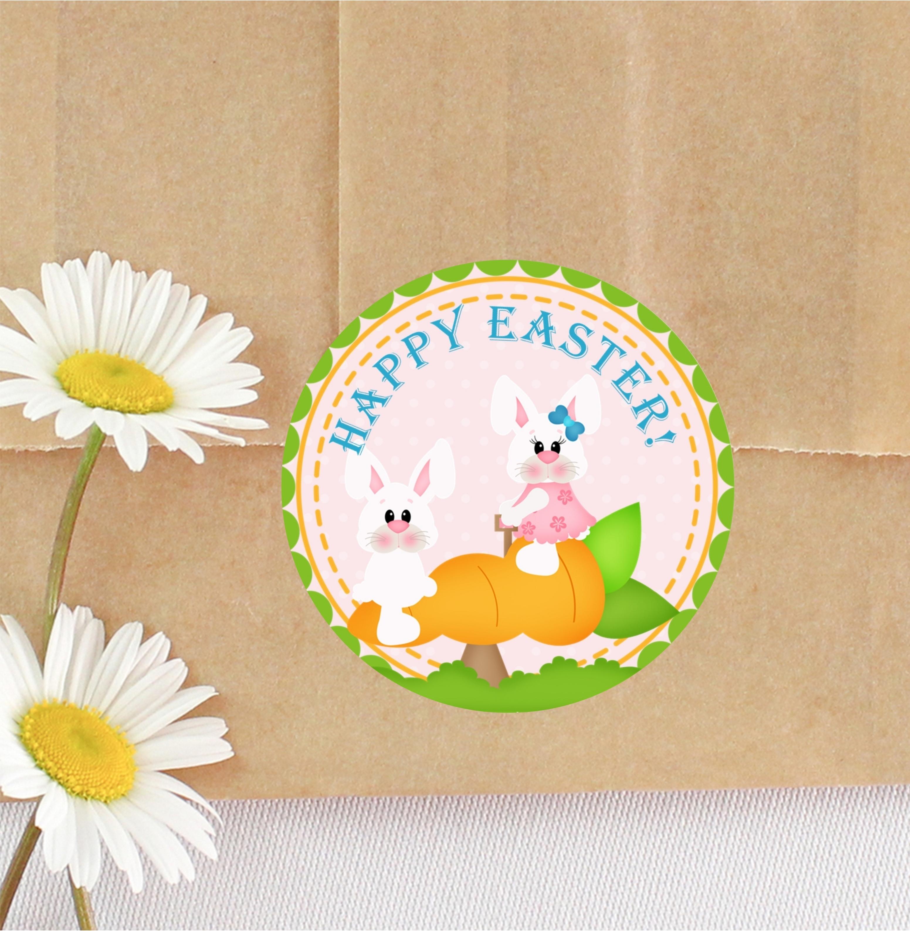 Colorful Easter Bunny Stickers