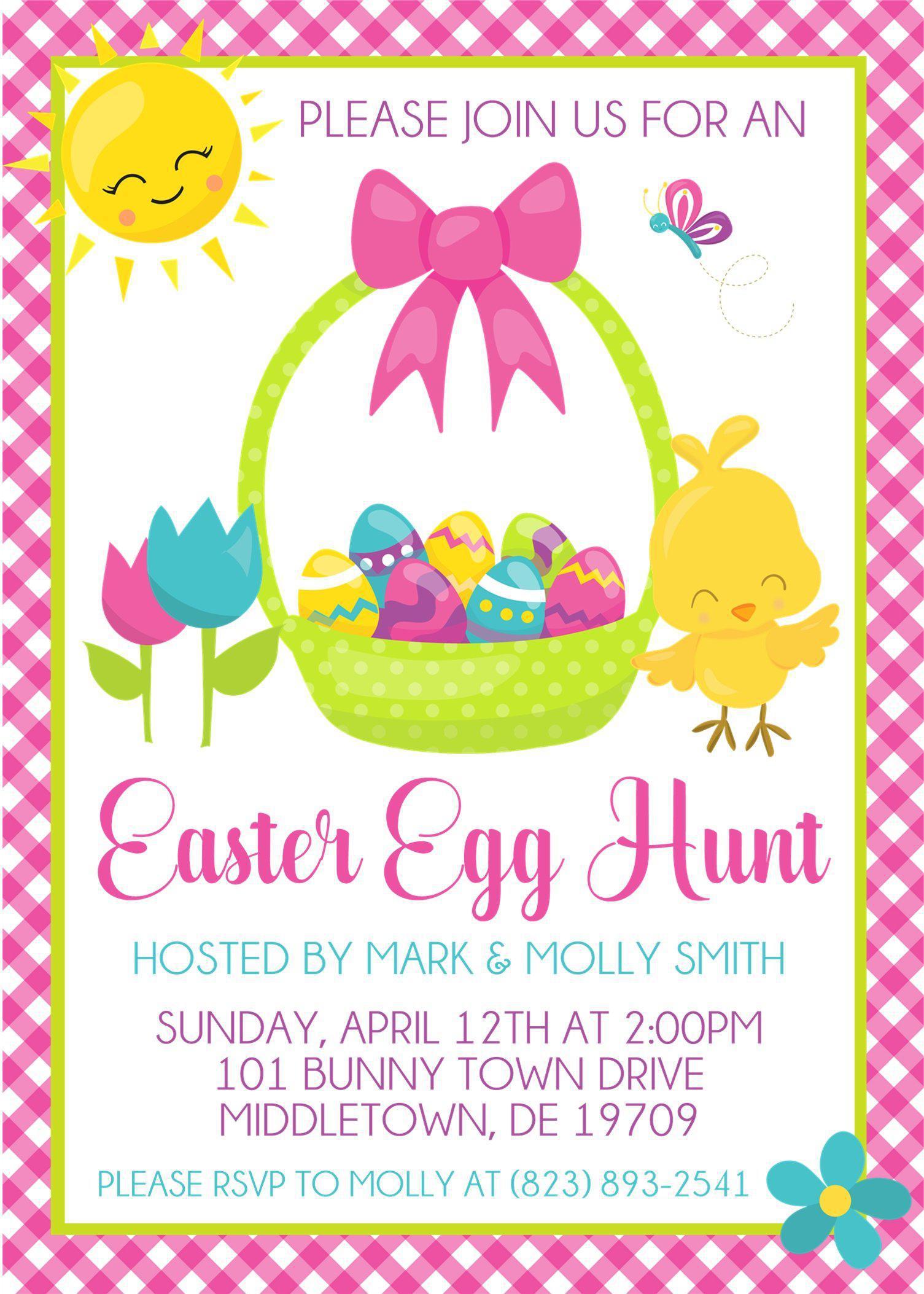 Colorful Easter Egg Hunt Invitations