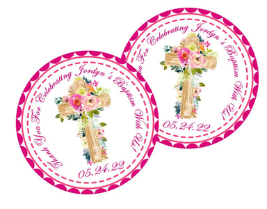 Colorful Floral Baptism Stickers