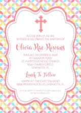 Colorful Pastel Baptism Invitations