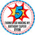 Comics superhero birthday sticker red blue yellow