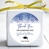 Confetti graduation sticker with custom name and class year