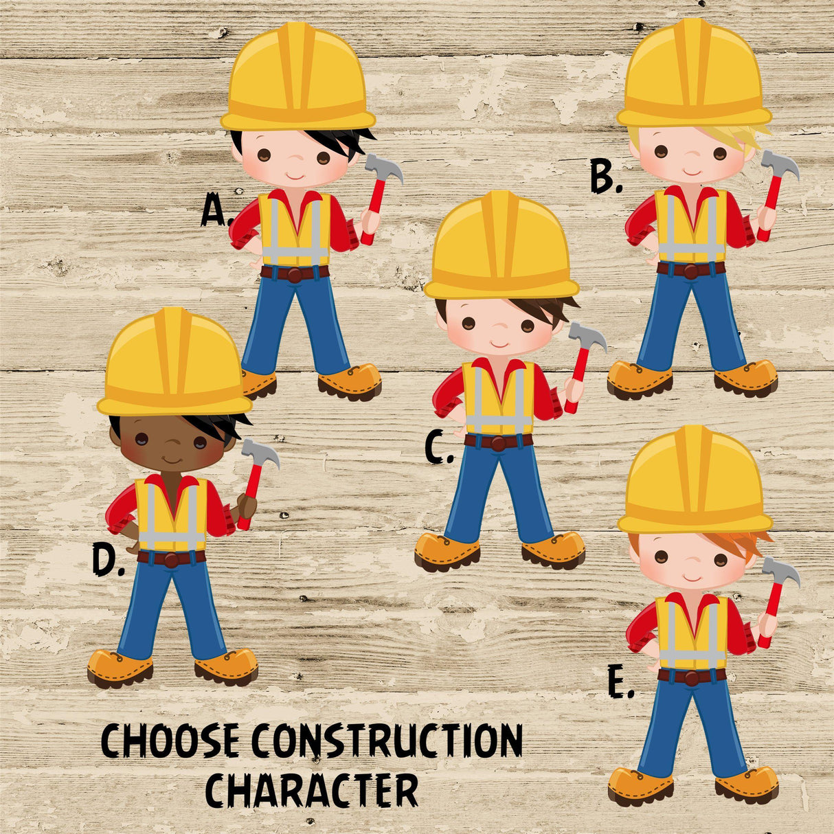 Construction Birthday Party Stickers
