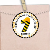 Construction Birthday Stickers