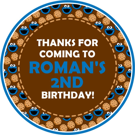 Cookie Monster Birthday Stickers