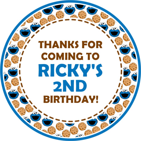 Cookie Monster Birthday Stickers
