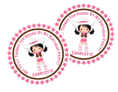 Cowgirl Birthday Party Stickers