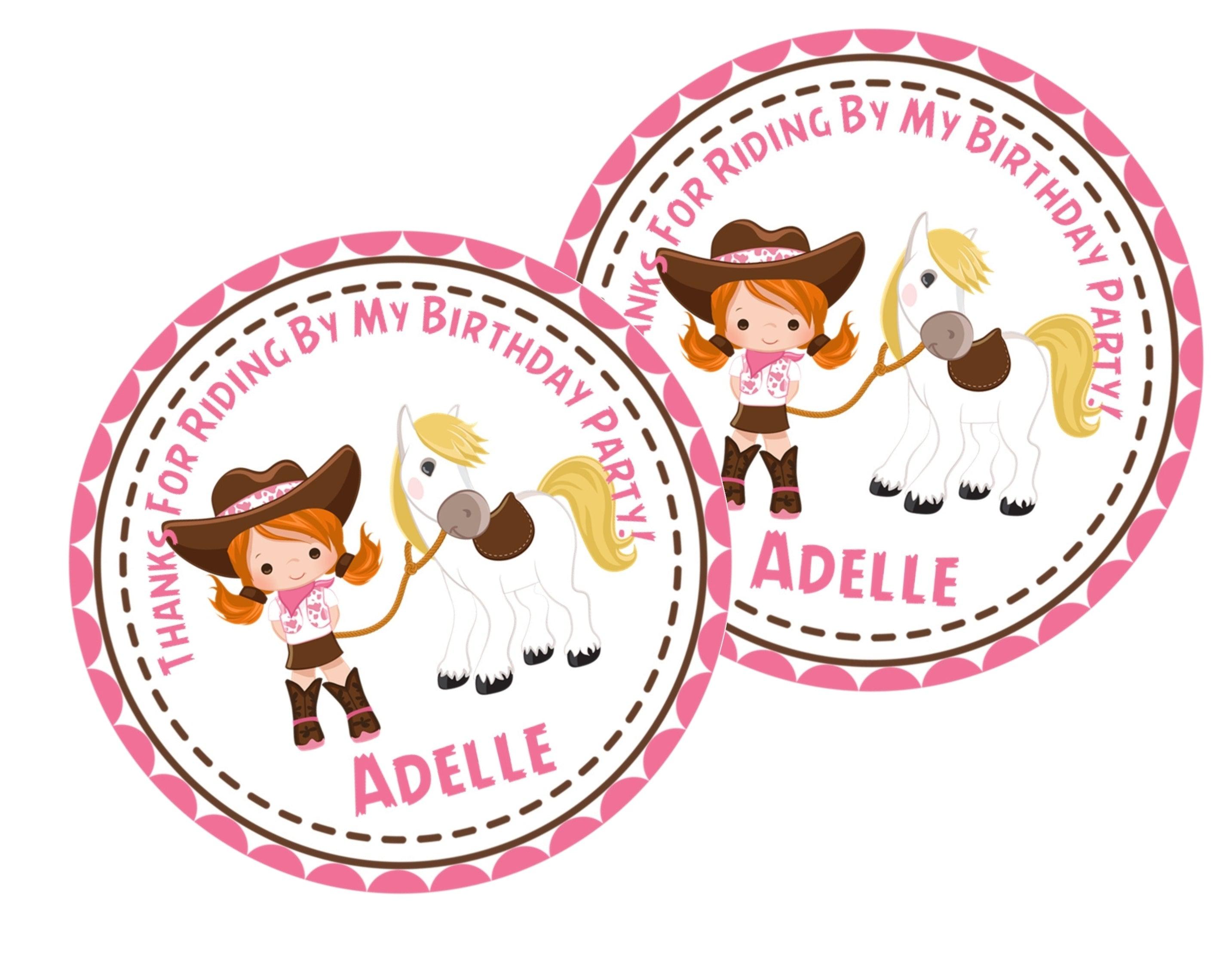 Cowgirl Birthday Party Stickers