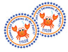 Crab Under The Sea Birthday Party Stickers