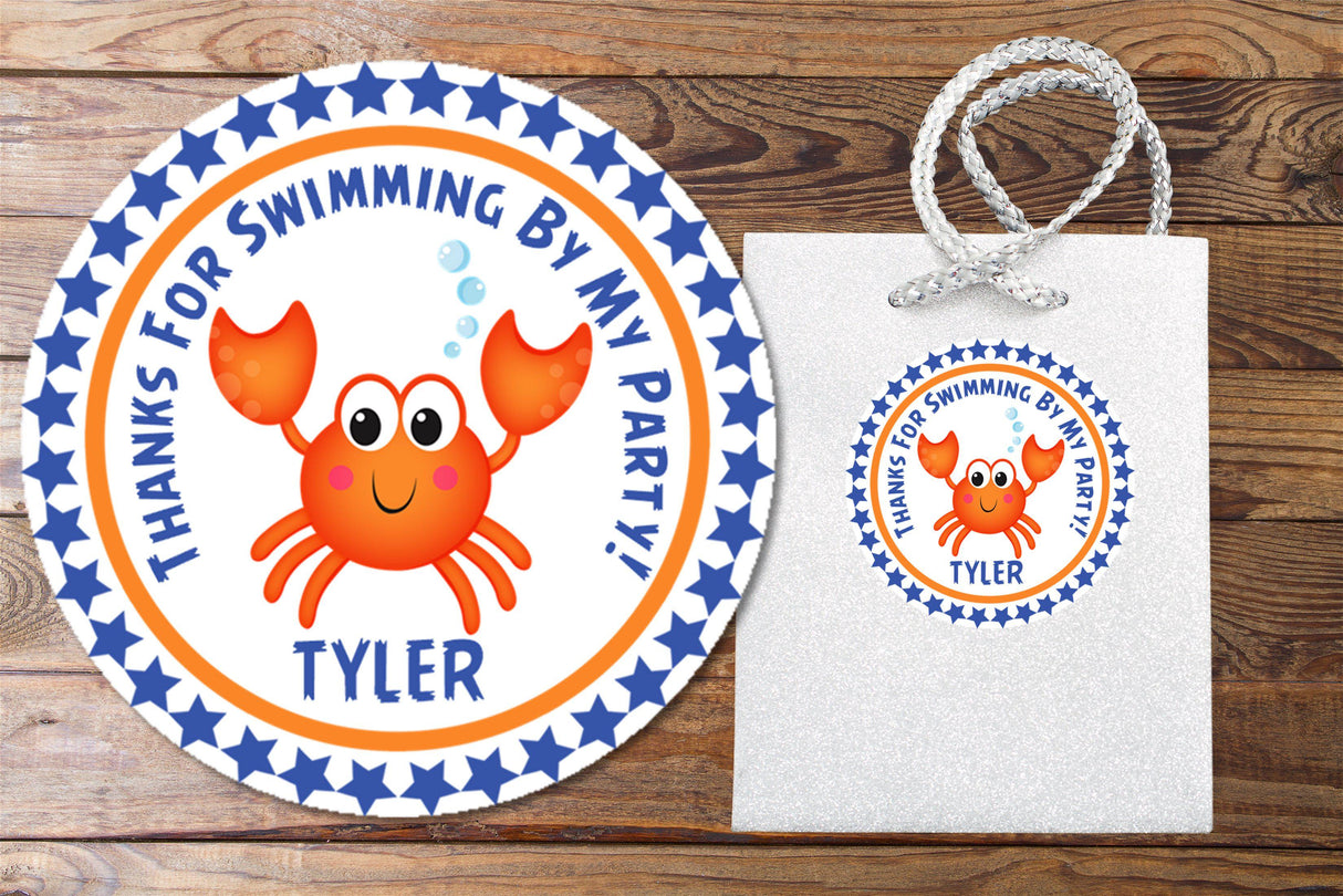 Crab party stickers