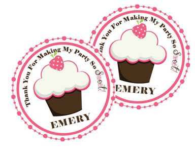 Cupcake Birthday Party Stickers