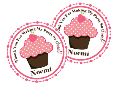 Cupcake Birthday Party Stickers