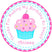 Cupcake birthday sticker with “thanks for making my birthday so sweet” message and pastel colors