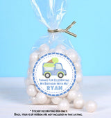 Custom pastel blue ice cream truck sticker with name