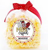 Cute Little Miss Cupid round Valentine sticker design