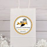 Cute pilot airplane birthday sticker