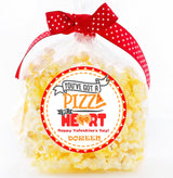 Cute pizza Valentine treat sticker