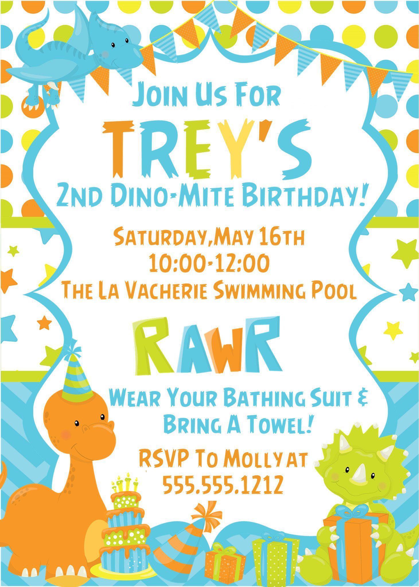 Dinosaur Birthday Party Invitations