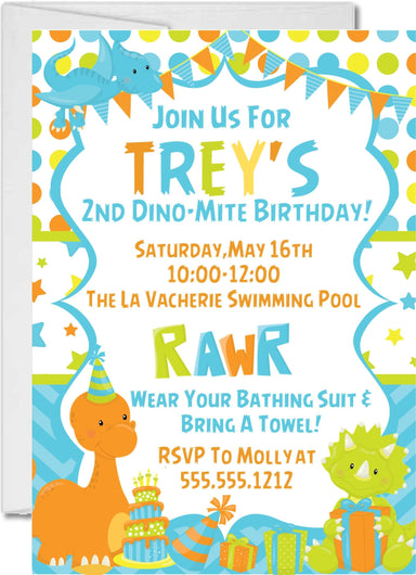 Dinosaur Birthday Party Invitations