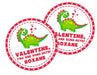 Dinosaur Valentine's Day Stickers