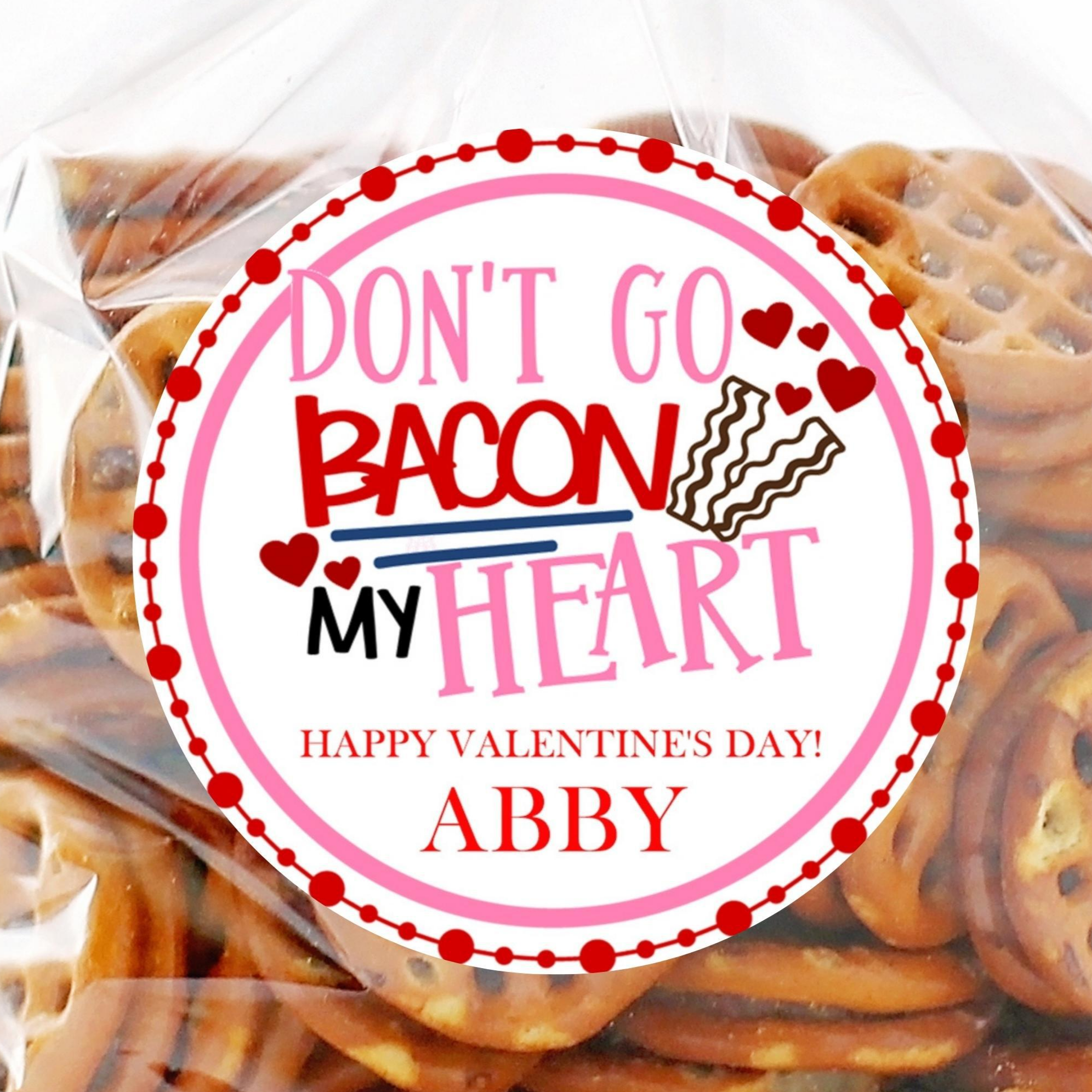 Don't Go Bacon My Heart Valentine Stickers