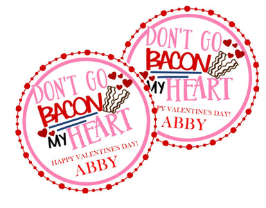Don't Go Bacon My Heart Valentine's Day Stickers