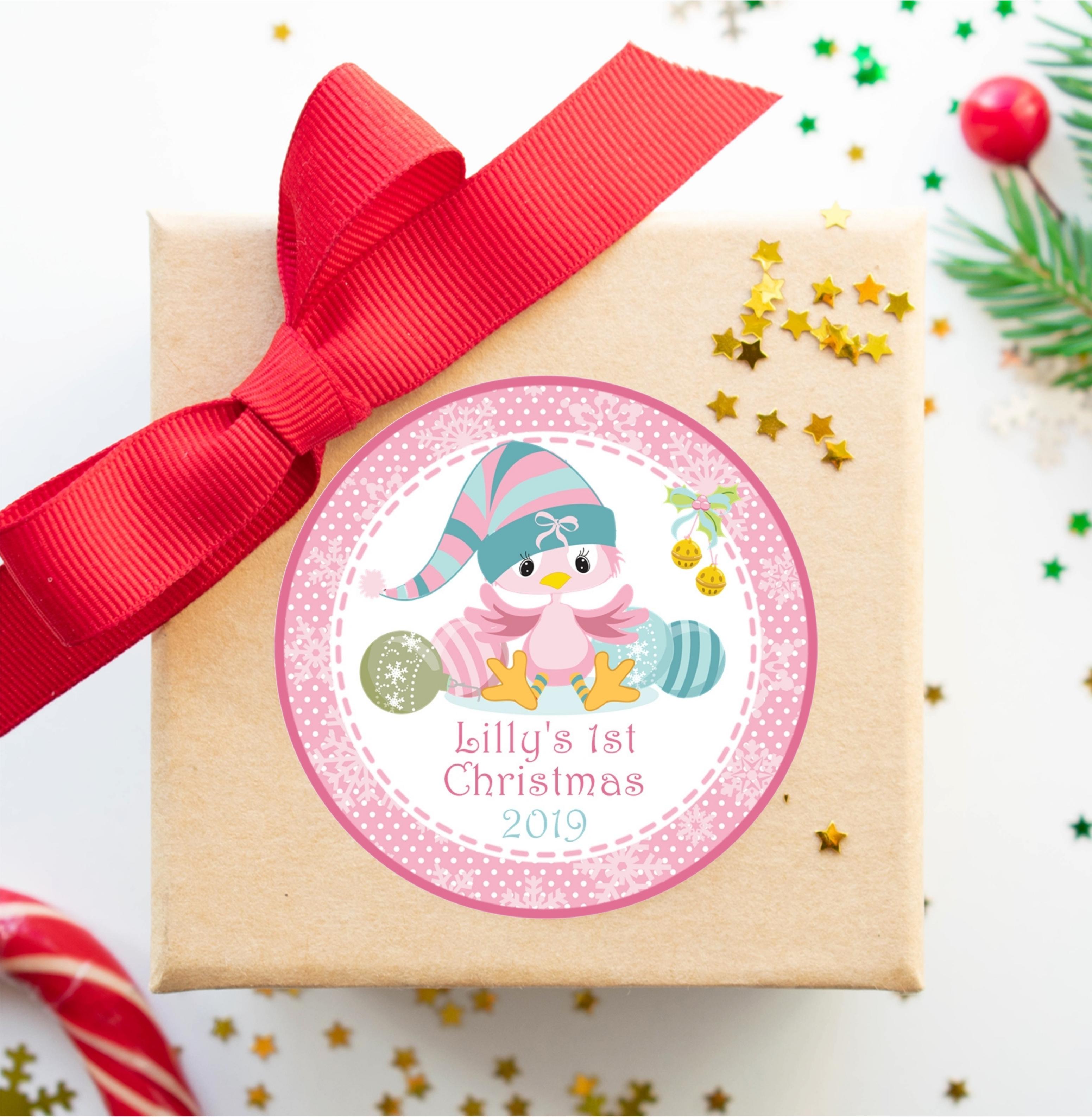 Baby Girls 1st Christmas Stickers