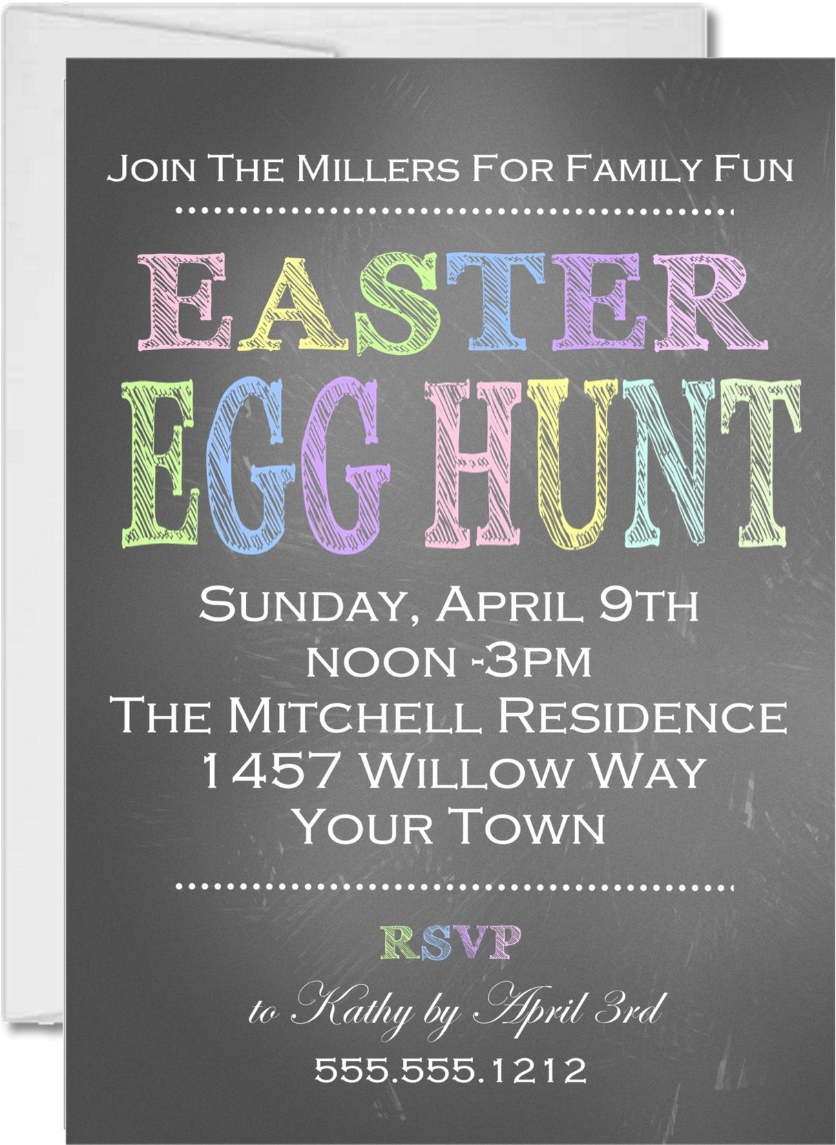 Pastel Easter Egg Hunt Invitations