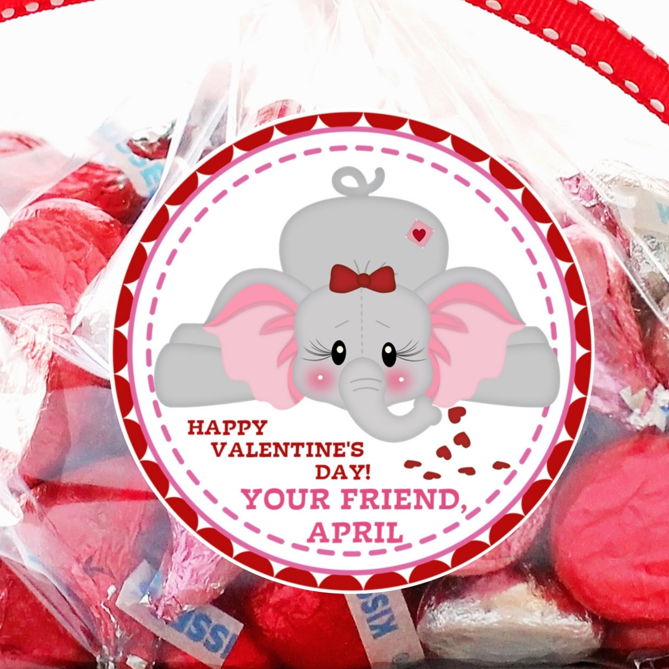 Elephant Valentine Stickers