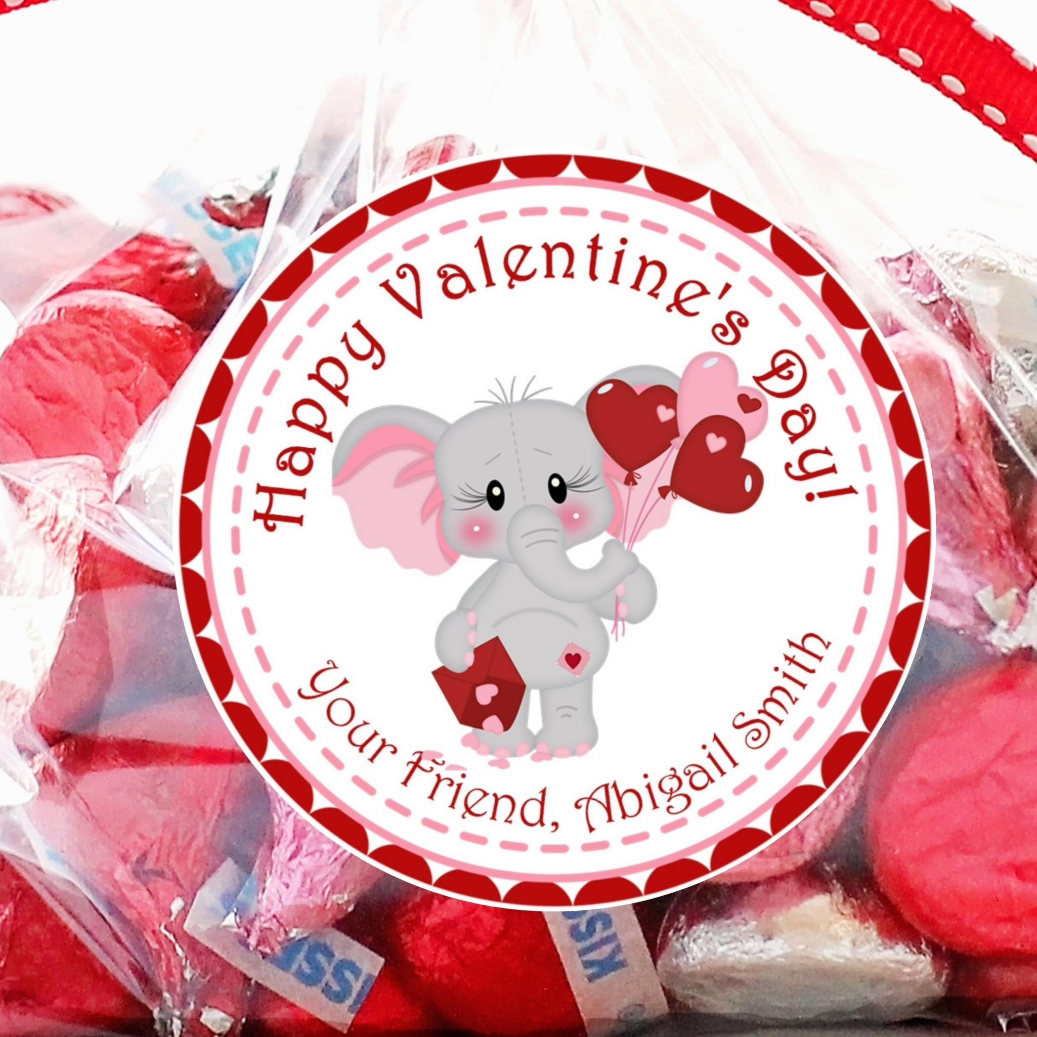 Elephant Valentine Stickers