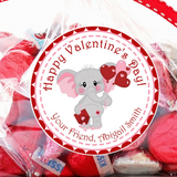 Elephant holding heart balloons Valentine sticker