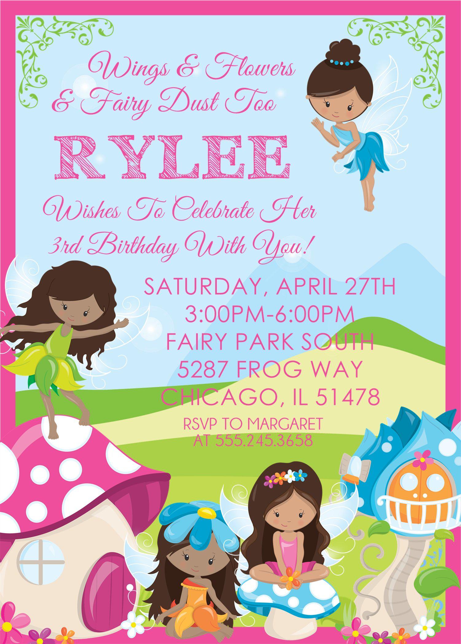 Fairy Birthday Party Invitations