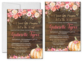 Fall Pumpkin Rustic Baby Shower Invitations