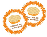 Fall pie favor sticker for Thanksgiving desserts