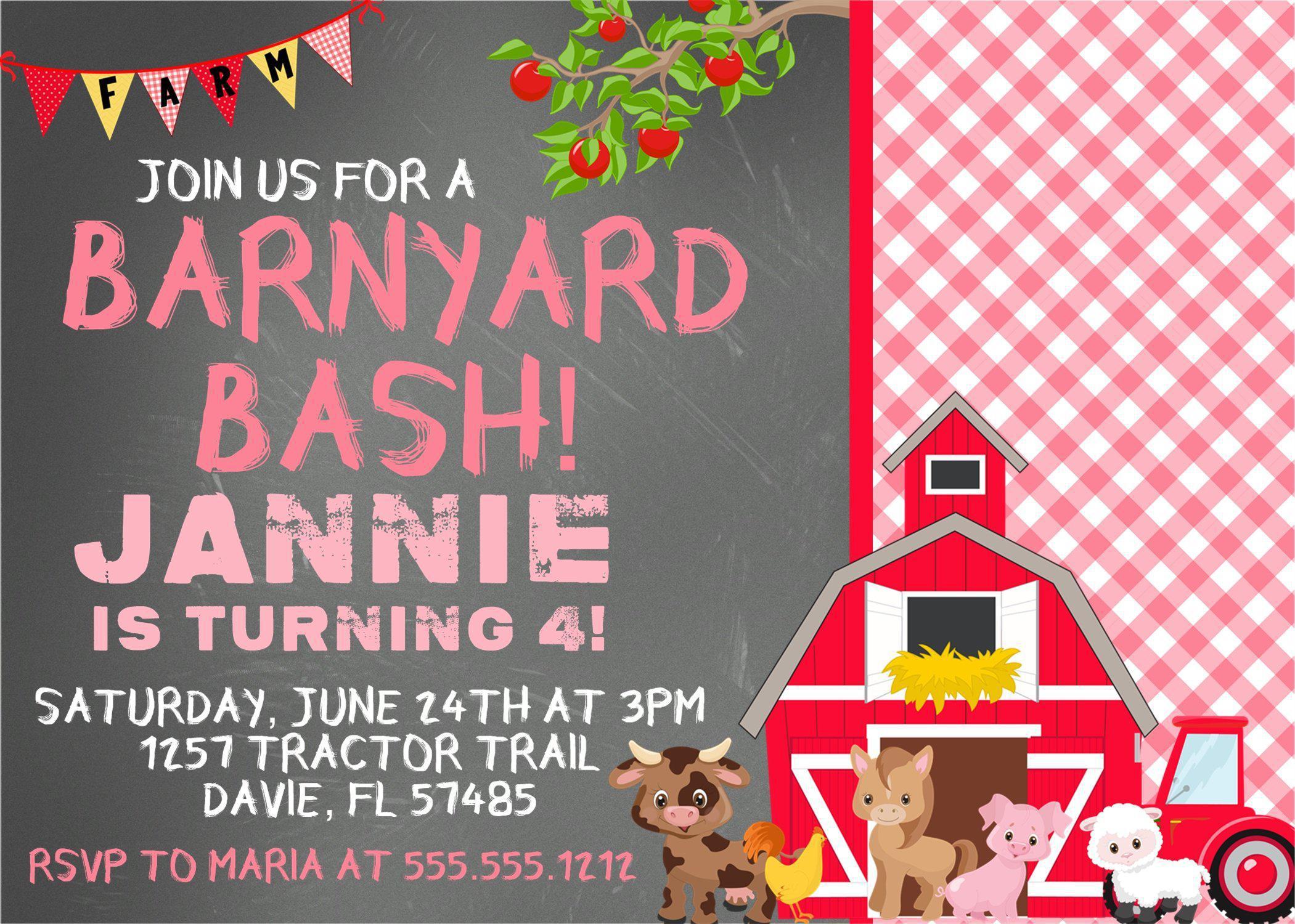 Farm Birthday Party Invitations