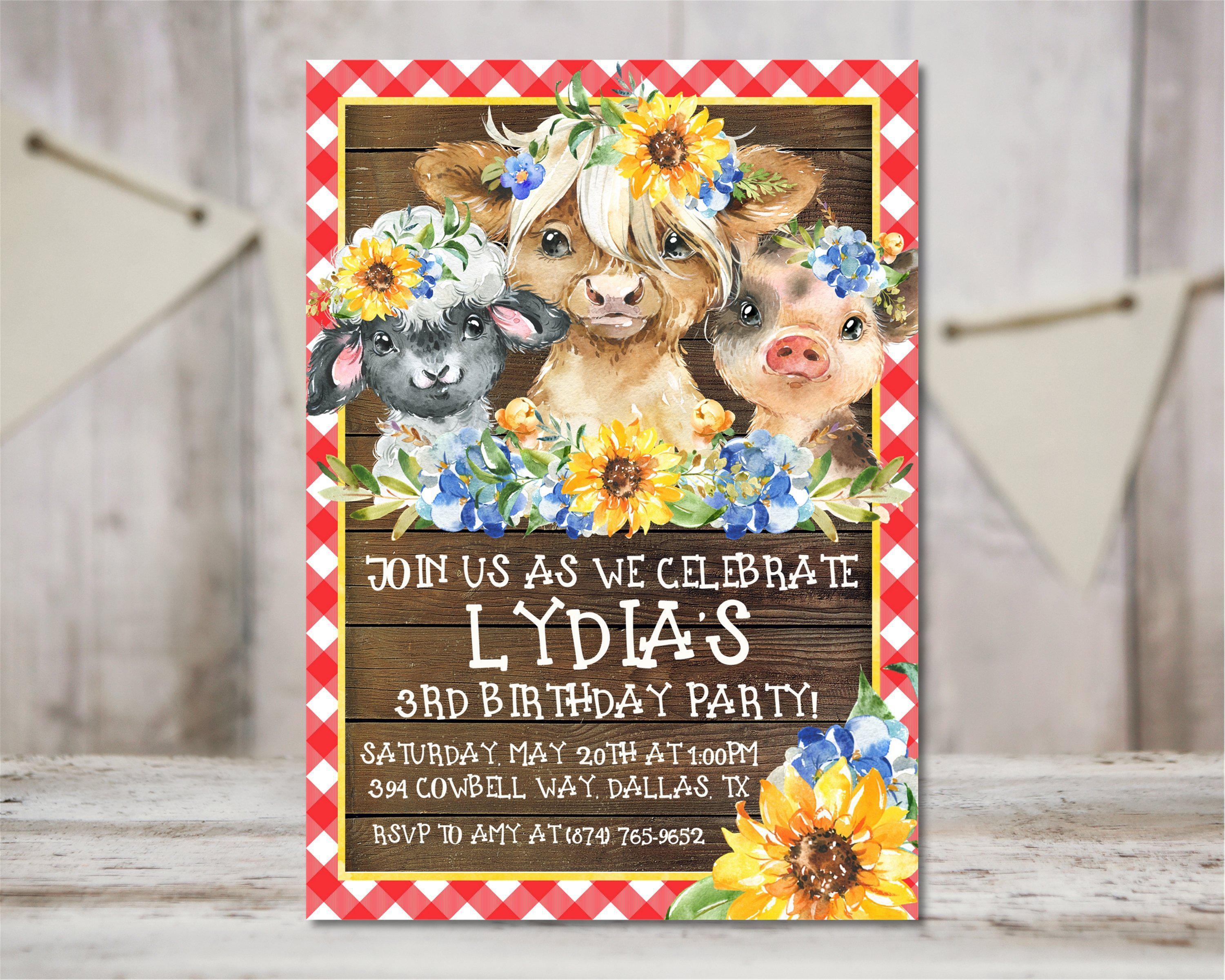 Farm Birthday Party Invitations