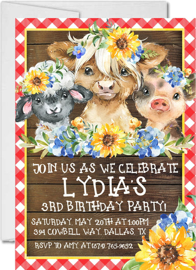 Farm Birthday Party Invitations