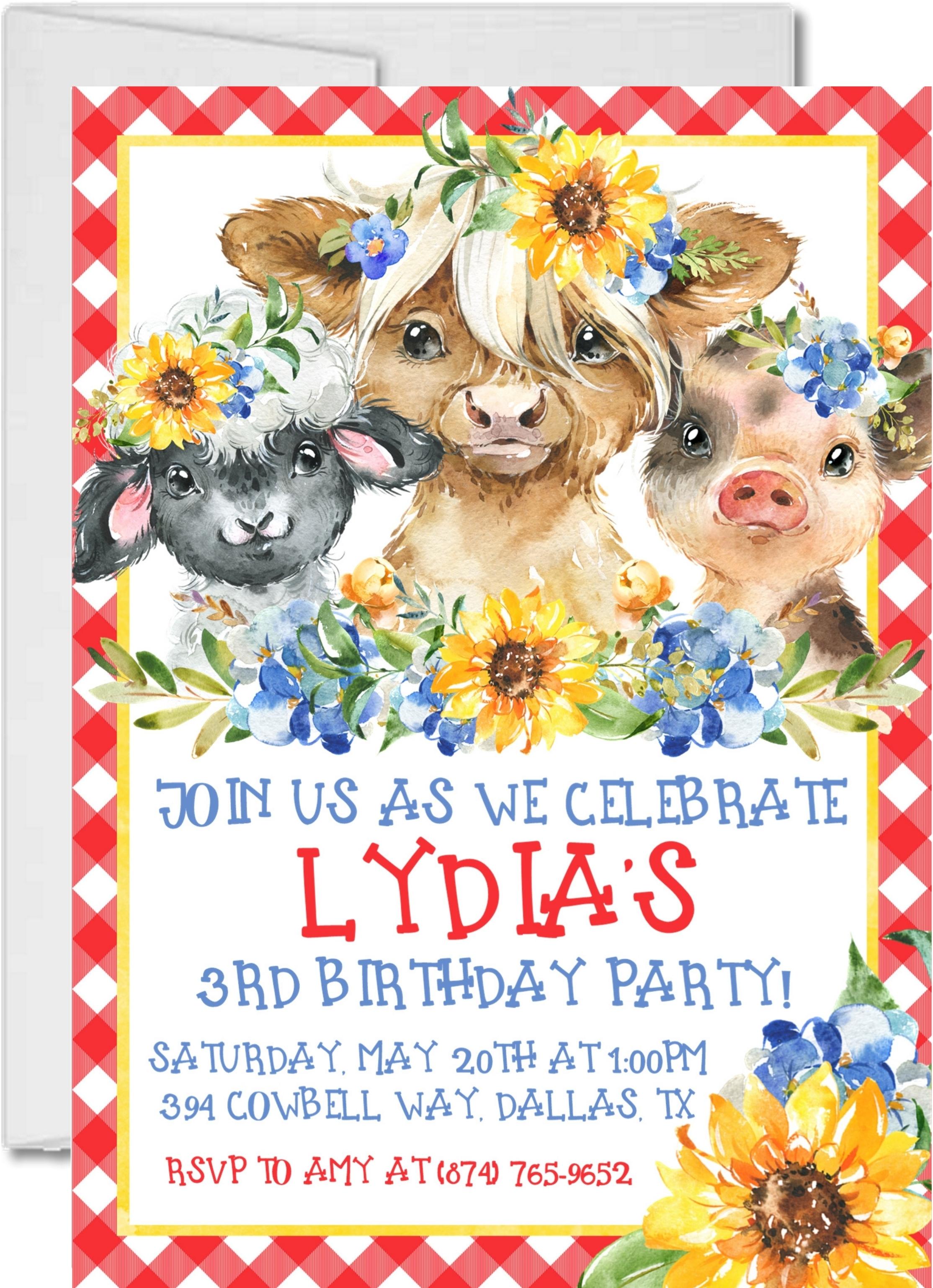 Farm Birthday Party Invitations