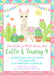 Fiesta Llama Birthday Party Invitations