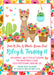 Fiesta Llama Birthday Party Invitations