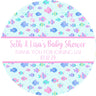 Fish baby shower stickers for favors and decorations