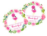 Flamingo Birthday Party Stickers