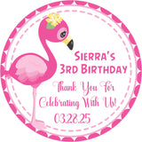 Tropical Flamingo Birthday Stickers