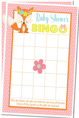 Forest animal baby shower bingo card printable