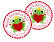 Frog Prince Valentine sticker holding heart