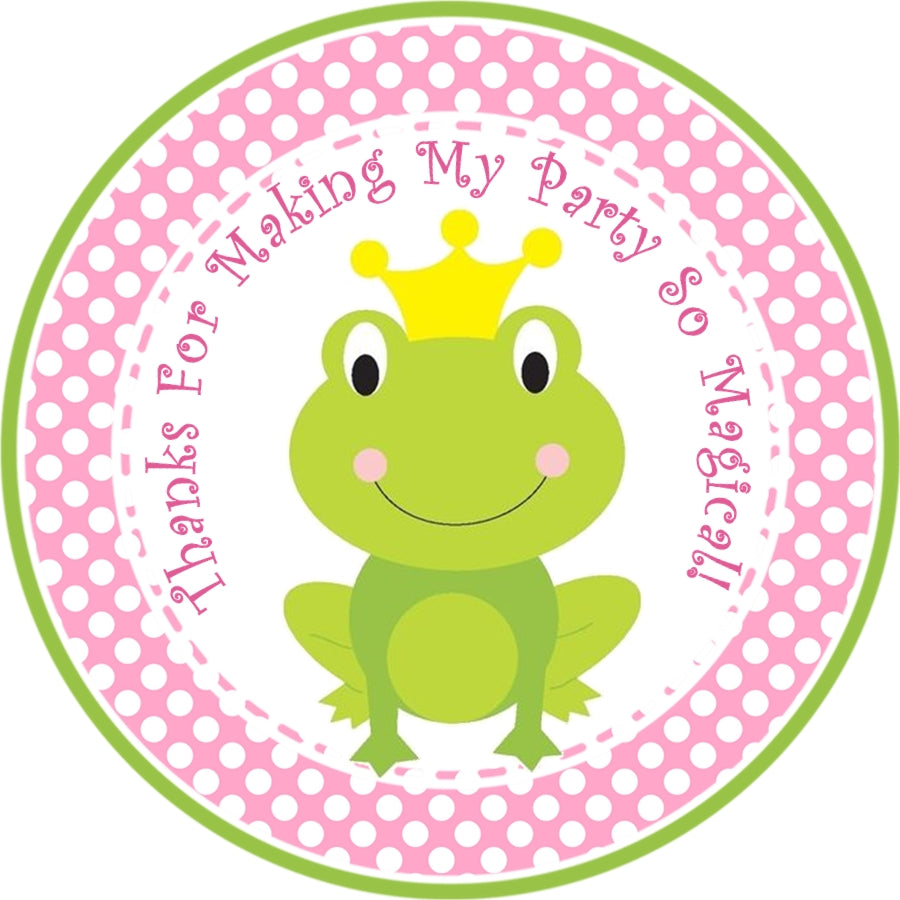Frog prince princess birthday party stickers