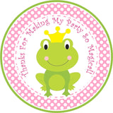 Frog prince princess birthday party stickers