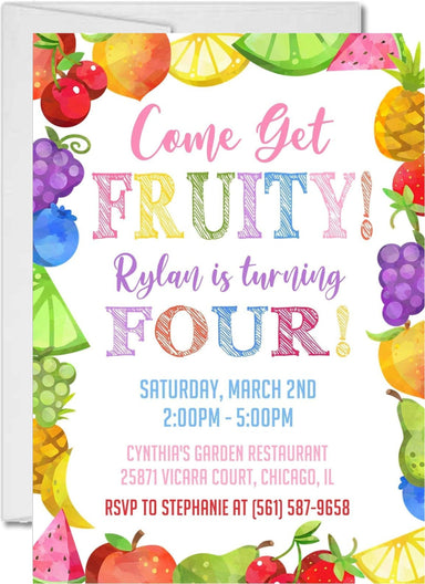 Fruit Birthday Party Invitations