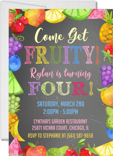 Fruit Birthday Party Invitations